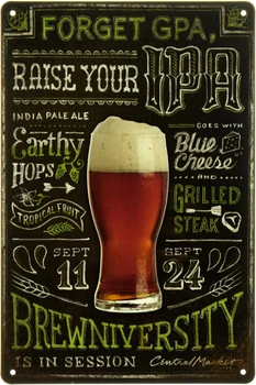 Металева табличка "Пивний Горизонт: Forget GPA, Raise Your IPA" (ms-104415)