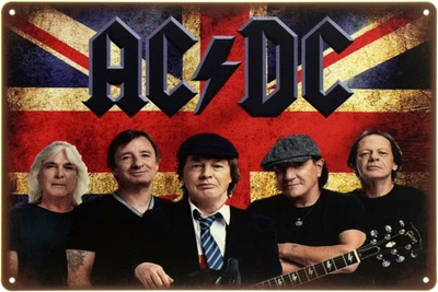 Металева табличка "AC/DC На Фоні Британського Прапора" (ms-104566)