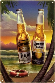 Металева табличка "Берег Твоєї Мрії: Corona Extra & Corona Light" (ms-104402)