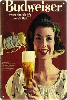 Металлическая табличка "Budweiser – Where There's Life... There's Bud" (ms-104520)