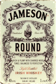 Металева табличка "Елітна Традиція Jameson Round Irish Whiskey Triple Distilled" (ms-104401)