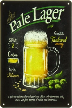 Металлическая табличка "Pale Lager (Золотистая Утонченность)" (ms-104386)