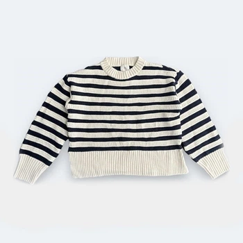 Жіночий светр H&M 061056051_strip S Бежевий з темно-синім (6666000281630)