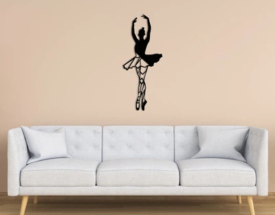 Декоративное панно на стену из дерева Upwood Decor Балерина Ballerina 150 х 61.7 см black