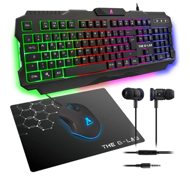 Ігровий комплект The G-Lab Combo Helium 4-in-1 Black