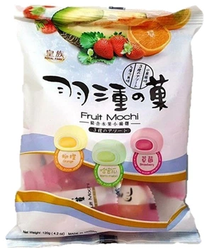 Десерт Моти фруктовый ассорти апельсин, дыня, клубника Fruit Mochi, ТМ Royal Family, Тайвань, 250 г