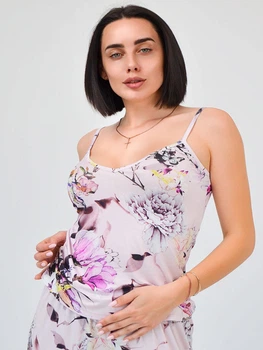 Пижамная майка женская из вискозы Leinle 1102 S Комбинированный (2251738070010)