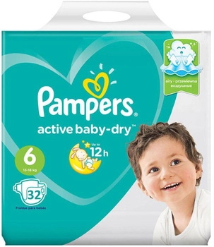 Підгузки Pampers New Baby-Dry Розмір 6 13-18 кг 32 шт (4015400649847)