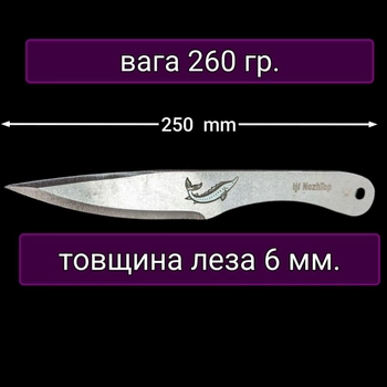 Комплект метальних ножів Осетр 250мм 3 шт.
