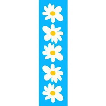 Доріжка на стіл (раннер) Білі квітки на блакитному фоні 150х40 см (DR_24A020)