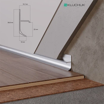 Плинтус скрытого монтажа LED Kluchuk 39х16х2500 анод ALU-S4016