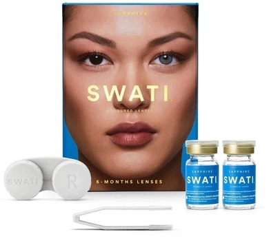 Кольорові контактні лінзи Swati Coloured Lenses Sapphire 6 Months 2 шт (7350100161563)