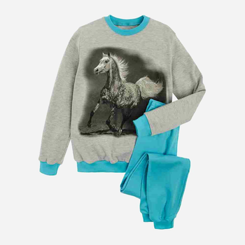 Piżama młodzieżowa dla dziewczynki Tup Tup P205DZ-3100 146 cm Szara/Błękitna (5901845256605)