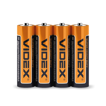 Батарейка сольова Videx АА / R6P shrink 4 шт