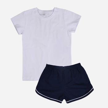 Дитячий комплект (футболка + шорти) для дівчинки Tup Tup SP100DZ-3100 122 см Білий/Темно-синій (5907744051839)