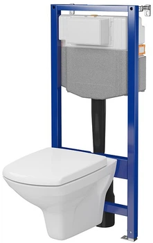 Інсталяція CERSANIT Aqua 50 MECH QF + підвісний унітаз Carina CleanOn Rimless з сидінням Soft Close дюропласт S701-816