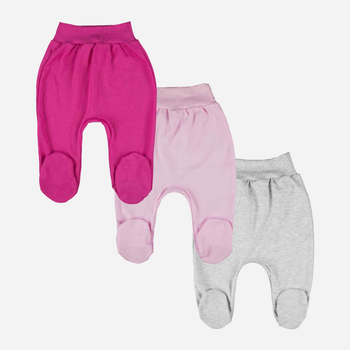 Набір дитячих повзунків 3 шт для дівчинки Tup Tup T22B101-FSP1 56 см Сірий/Рожевий (5901845293501)