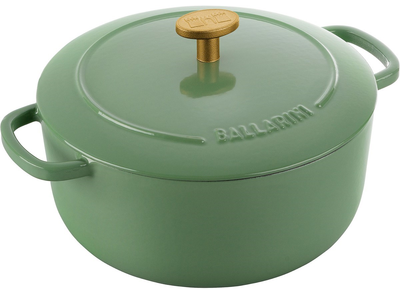 Каструля чавунна кругла Ballarini Bellamonte з кришкою зелена 2.6 л (75003-573-0)