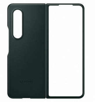 Etui z klapką Samsung Leather Flip Cover do Galaxy Z Fold 3 Green (8806092633025)