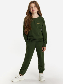 Дитячий спортивний костюм (світшот + штани) для дівчинки Tup Tup 101400-5010 104 см Хакі (5907744490539)