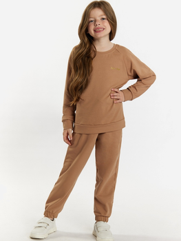 Komplet młodzieżowy sportowy (bluza + spodnie) dla dziewczynki Tup Tup 101405-1070 140 cm Jasnobrązowy (5907744491093)