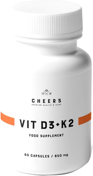 Дієтична добавка Cheers Vitamin D3+K2 60 капсул (5907222983027)