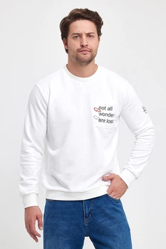 Свитшот с принтом Trend Collection 39354 Белый (EKRU) 2XL