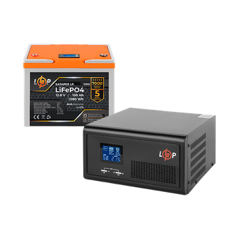 Комплект резервного питания LogicPower B1500 + литиевая (LiFePO4) батарея 1280Wh BMS 80A/40A