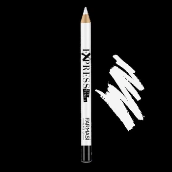 Олівець каял для очей дерев'яний, водостійка формула, Express Eye Pencil 02 Білий, Make Up Farmasi, 1.14 г