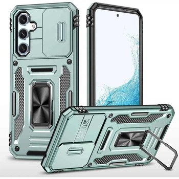 Чохол зі шторкою для камери Camshield Army Ring для Samsung Galaxy A54 5G, ударостійкий кейс з кільцем-тримачем та функцією підставки Light Green