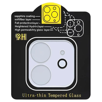Захисне скло на камеру Full Block (тех.пак) для Apple iPhone 11 (6.1") Прозорий