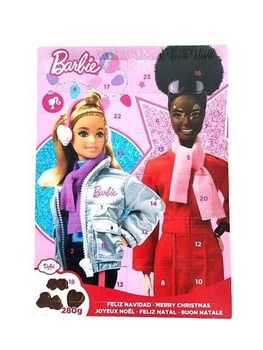 Адвент календар для дівчинки з шоколадними фігурками Dolci Barbie Chocolate Advent Calendar 280г