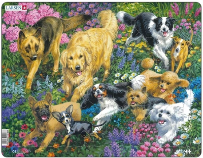 Puzzle Larsen Maxi Psy na polu z kwiatami  (7023852121863)