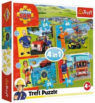 Puzzle Trefl 4w1 Strażak Sam - Odważny Strażak Sam 207 elementów (5900511343878)