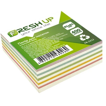 Блок бумаги Fresh Up 85х85х400л. микс 2212 клееный
