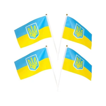 Флажок Украины с палочкой 20х28см арт. 2-34