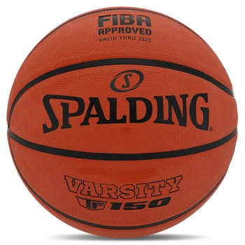 Баскетбольний м'яч Spalding TF-150 Varsity FIBA Approved, розмір 5, зносостійка гумова поверхня, бутилова камера з нейлоновою ниткою, нейлонова обмотка, сертифікований FIBA Approved, підходить для гри на вулиці та тренувань.(OB_EC7ECF02ECE2)
