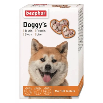 Доггис микс Beaphar Doggys Mix, витамины в виде лакомства для собак, 180 таб