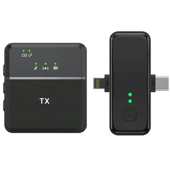 Беспроводная петличка для Android и iPhone Savetek P-37, петличный микрофон 2в1: Lightning+Type-C, до 20 метров