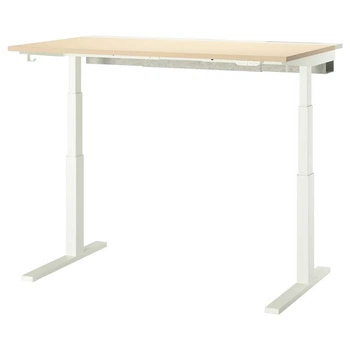 Комп'ютерний стіл з регулюванням висоти IKEA MITTZON 140x80 см березовий шпон/білий (195.286.19)