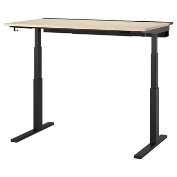 Комп'ютерний стіл з регулюванням висоти IKEA MITTZON 140x80 см березовий шпон/чорний (495.285.85)