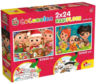 Puzzle dwustronne Lisciani MaxiFloor Cocomelon Dzień zaczyna się od piosenki 2 x 24 elementy (8008324091102)