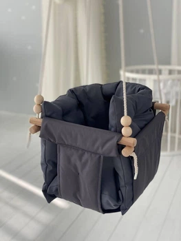 Підвісна тканинна дитяча гойдалка Comfort + Темно Сірий