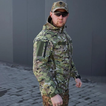 Мужская Водоотталкивающая Куртка с велкро панелями / Легкий Дождевик мультикам размер M