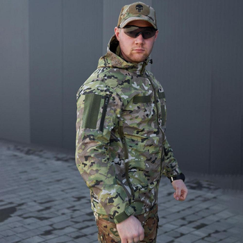 Мужская Водоотталкивающая Куртка с велкро панелями / Легкий Дождевик мультикам размер XL