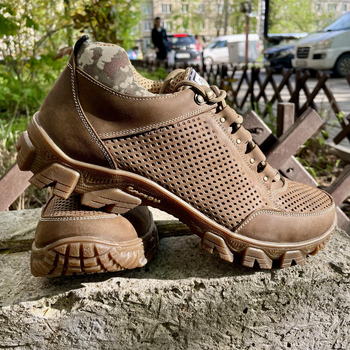 Літні Тактичні кросівки. Койот+Піксель. Натуральна шкіра. 41р (27см) BXLM-1046-41