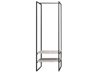 Стеллаж в прихожую Толедо (Toledo) TM METAL-DESIGN Черный Бархат Аляска (ДСП металл)