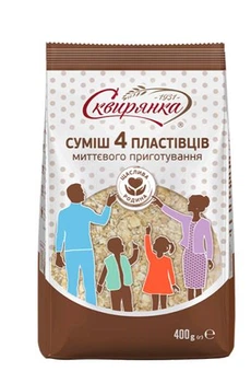 Суміш 4 пластівців миттєвого приготування Сквирняка 400 г х 12 шт