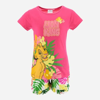Дитячий літній комплект (футболка + шорти) для дівчинки Disney Roi Lion EX1067 110 см Рожевий (3609087079960)