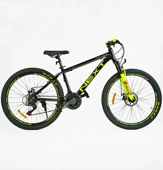 Велосипед спортивный Corso Next 26" алюминиевая рама 15" черный NX-26060